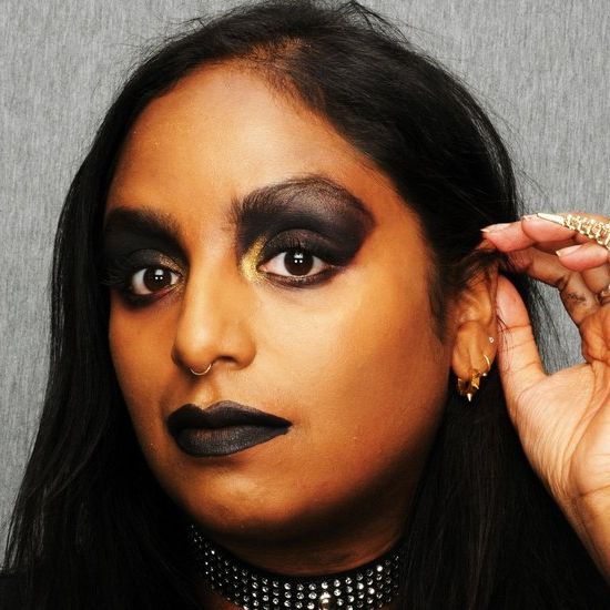 Pierced Goth Makeup Cheeks Head Brown Skin Tone