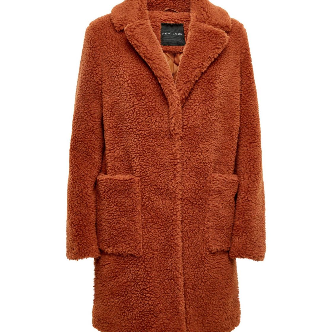 New look rust deals teddy coat