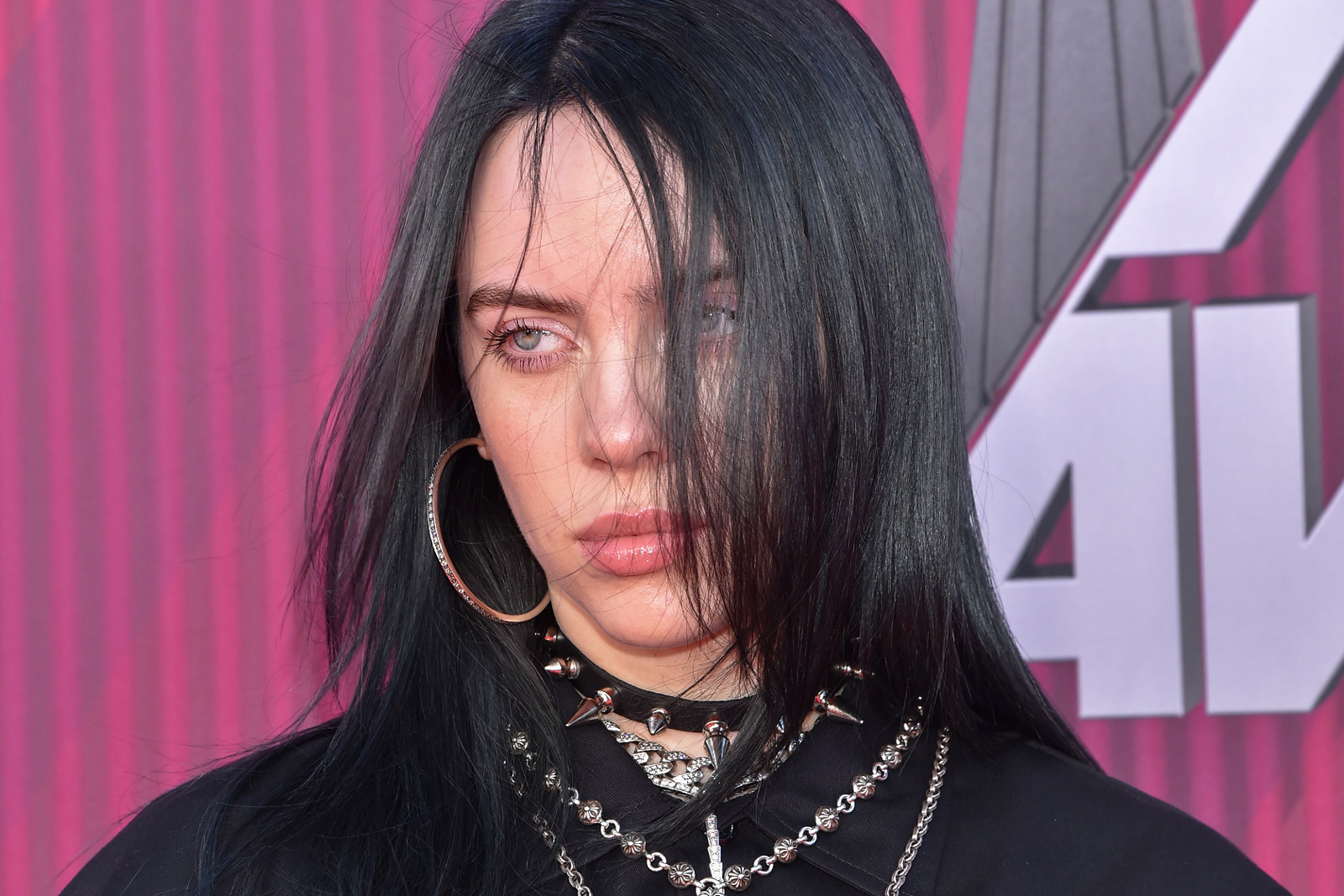 Lady Gaga appears to channel Billie Eilish in blue hair and bling as she  unwinds  Daily Mail Online