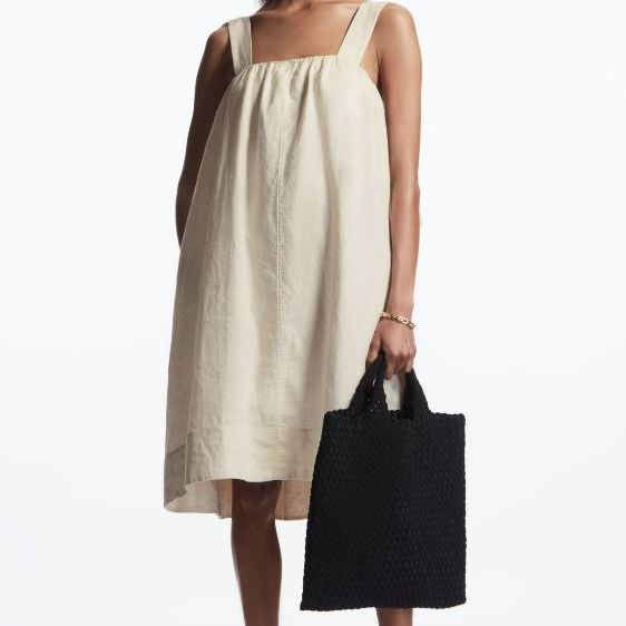 COS + Oversized Gathered Linen Dress