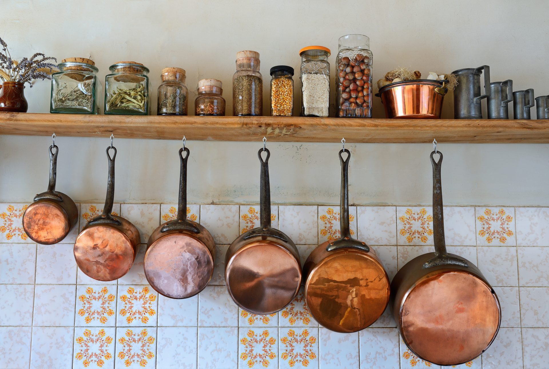 Copper kitchen accessories and utensils