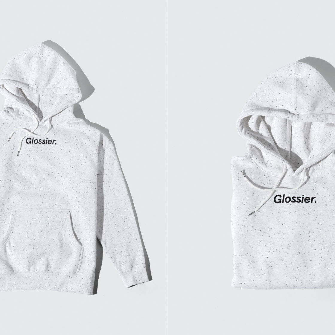 Glossier launches new white and grey Terrazzo hoodie