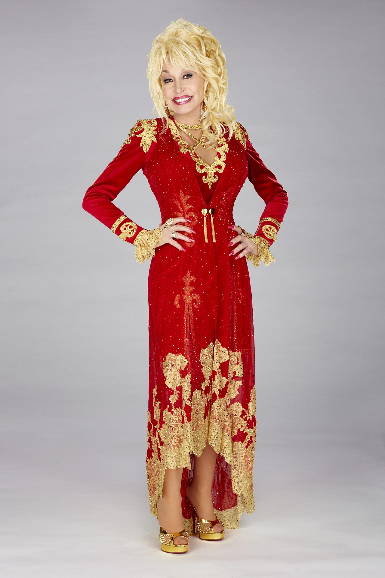 Dolly parton shop red dress