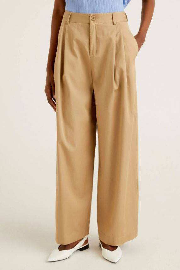 Loose Cotton-Hemp Trousers - Light Beige - ARKET