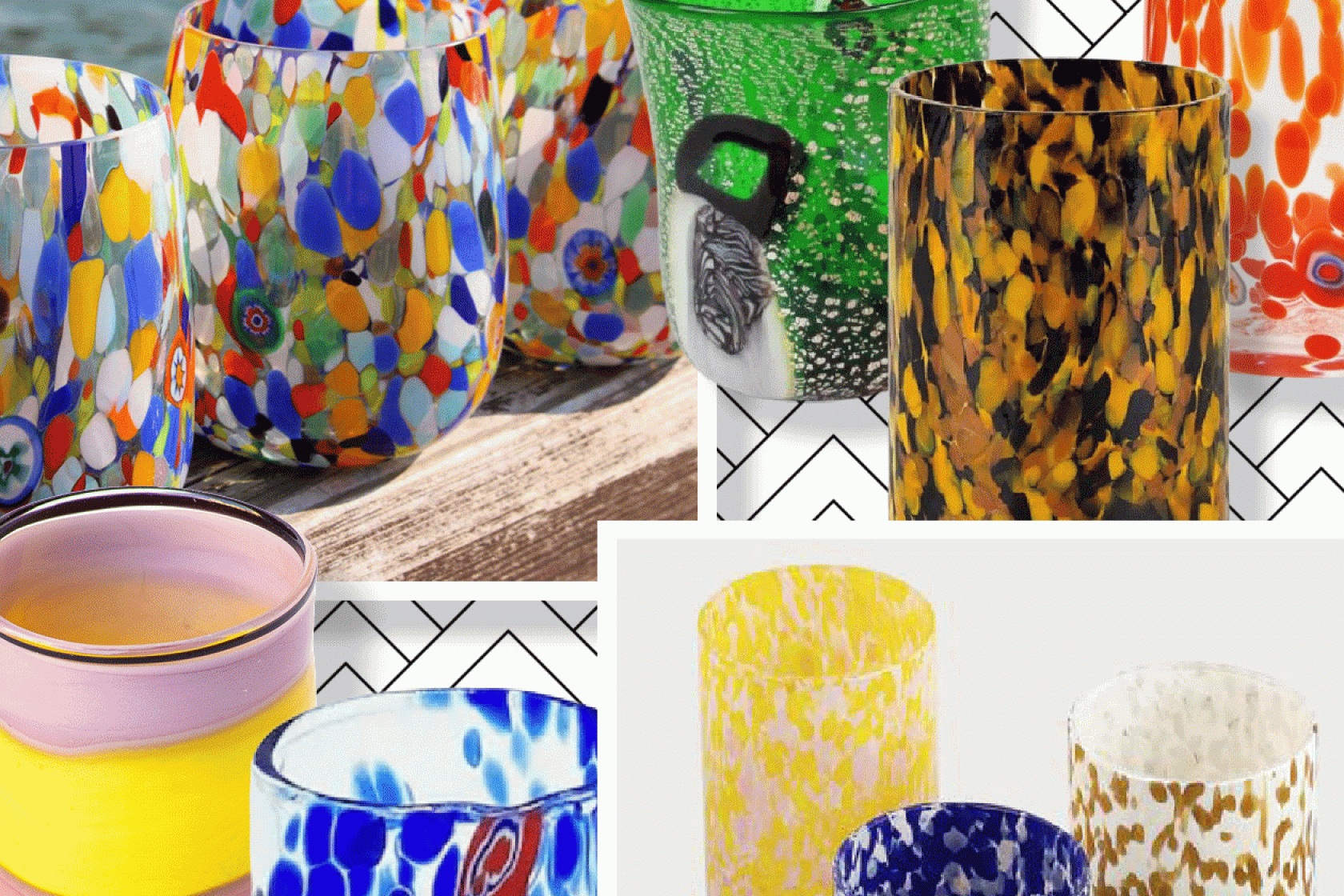 Composit image of Murano glassware