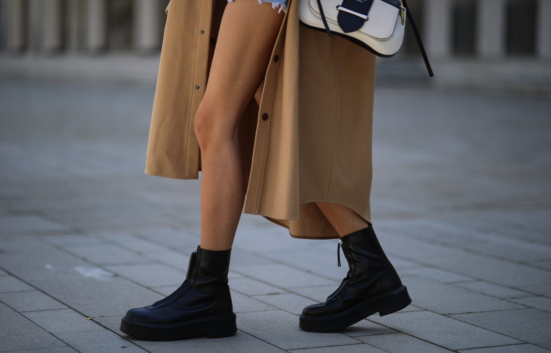 chunky zip ankle boots