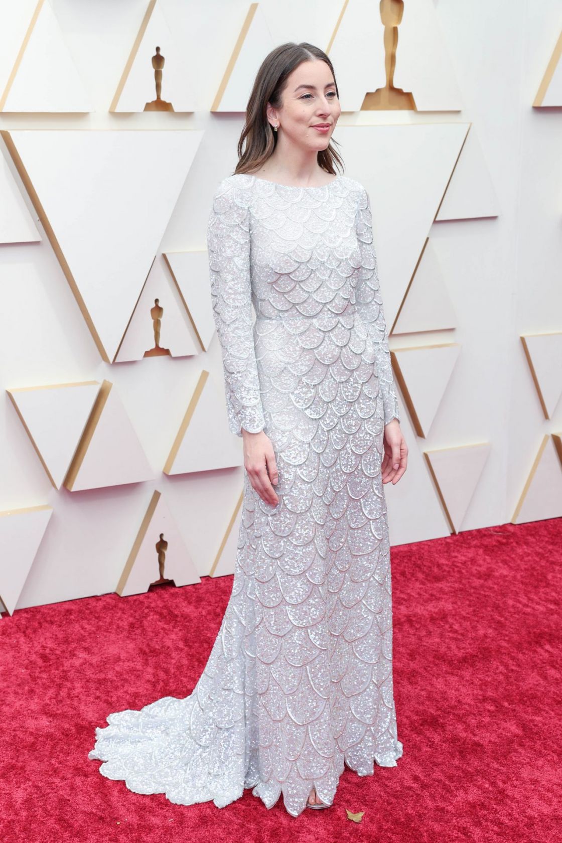 Louis Vuitton Scales Dress worn by Alana Haim on Oscars 2022 Red-Carpet