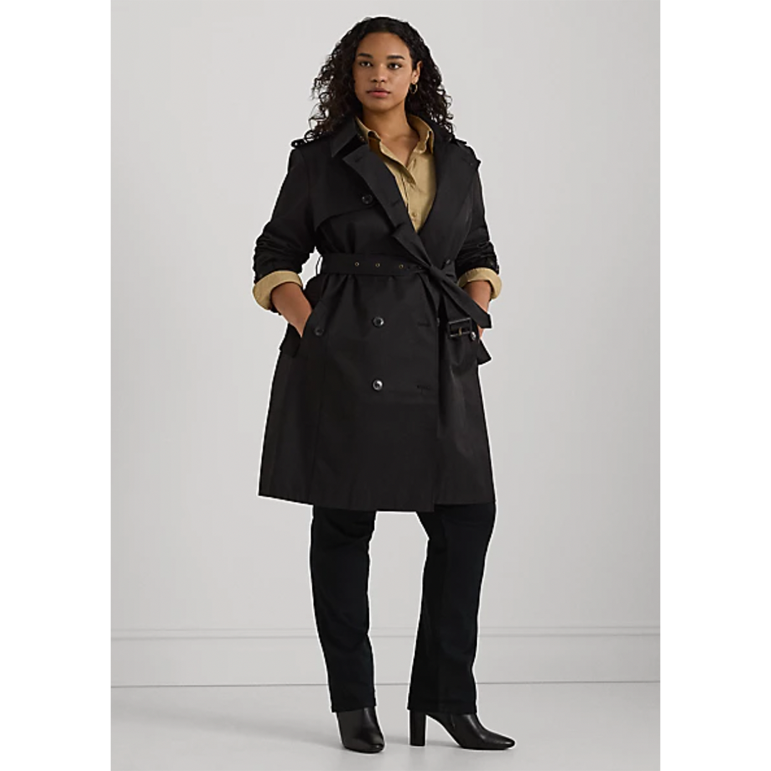 Long black trench coat cheap women's