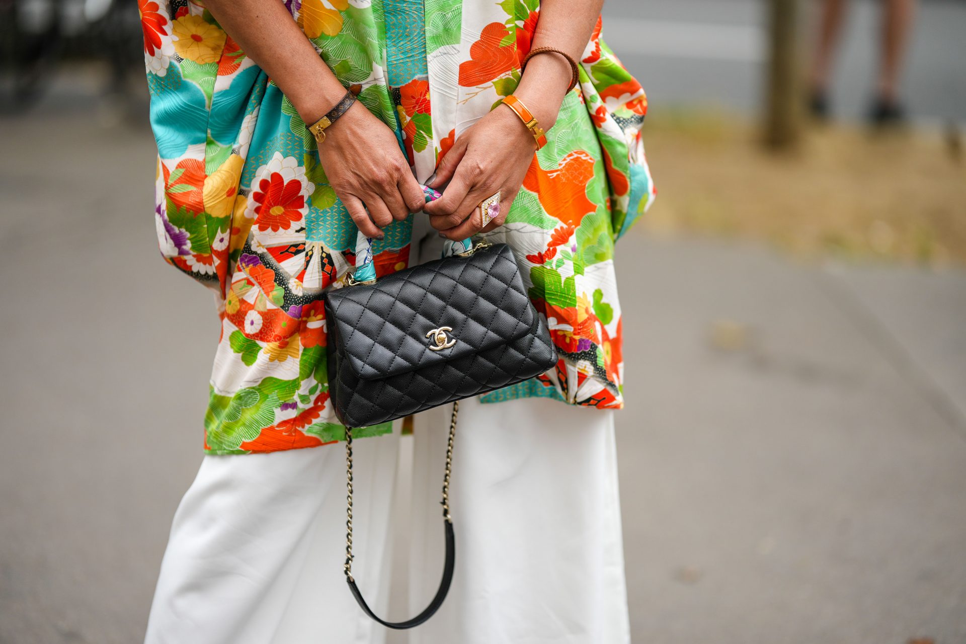 Chanel Deauville Raffia Chain Tote Bag in Neutral