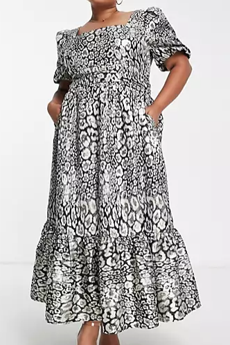 Metallic Leopard Jacquard Dress