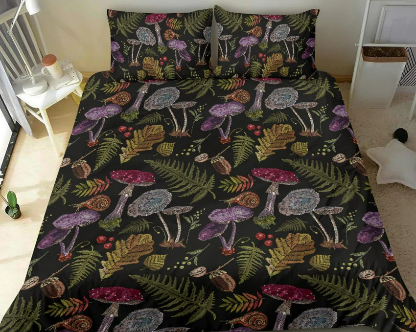 Mushroom print bedding to buy from Etsy Urban Outfitters more