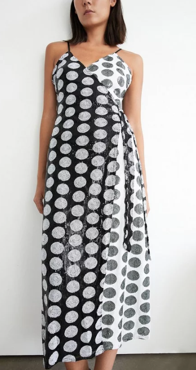 Warehouse mixed clearance spot midi dress