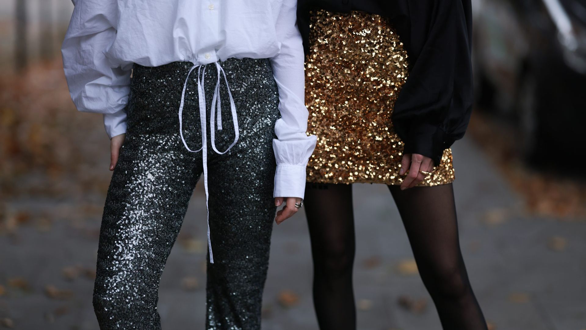 NYE Outfit Idea: Sequin Jumpsuit - Glitter & Gingham