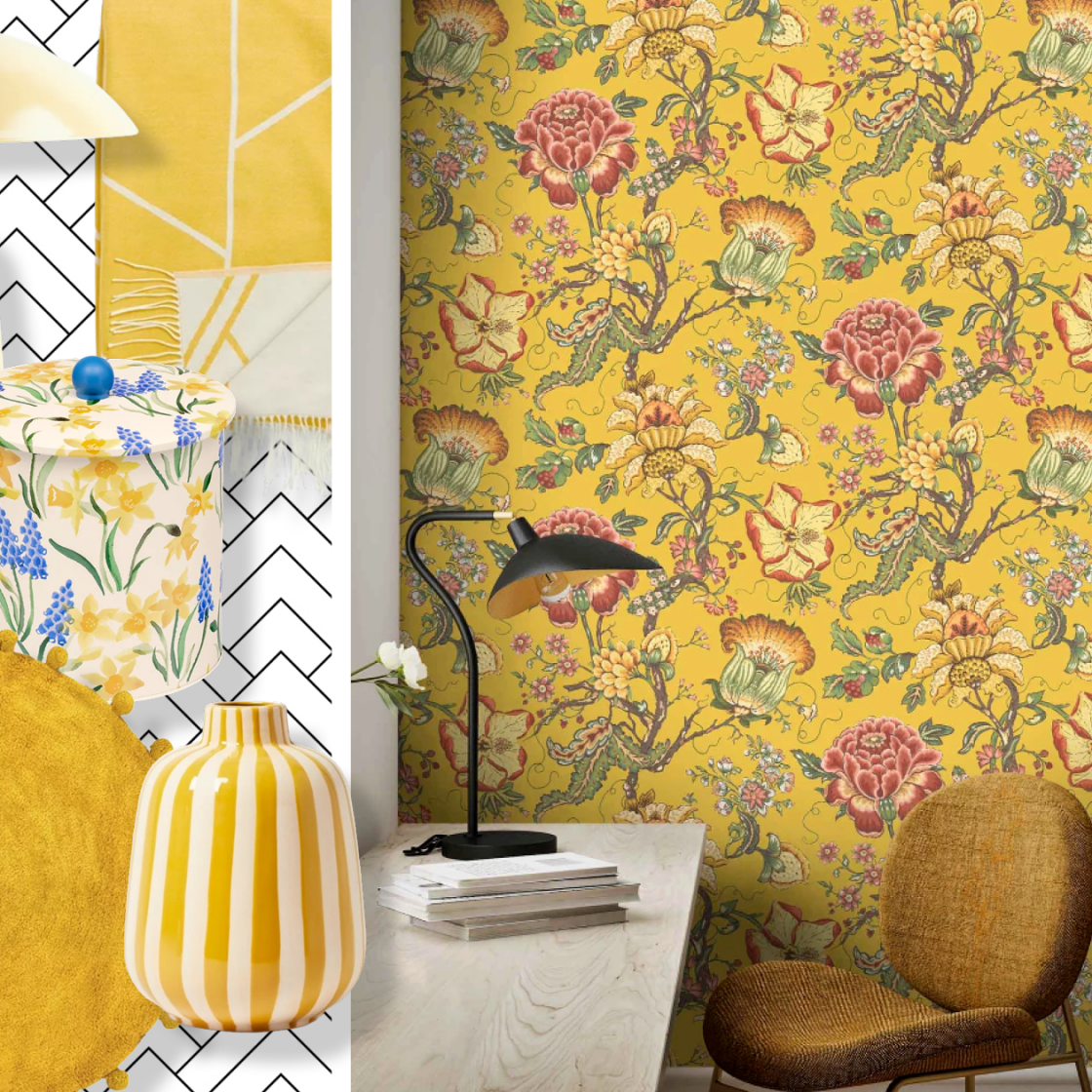 PiP Studio - Chinese Garden Yellow Wallpaper - GIRL ABOUT HOUSE