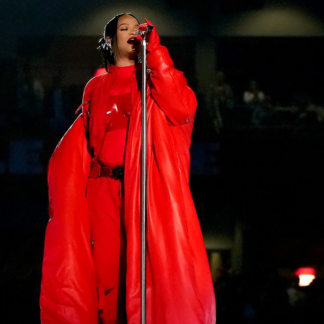 Rihanna Wears Red Loewe and Alaïa for Super Bowl 2023 Performance