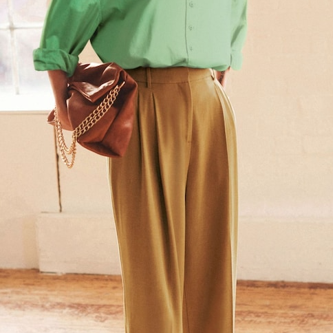 Need some tailored camel trousers? Victoria Beckham has just the pair |  HELLO!
