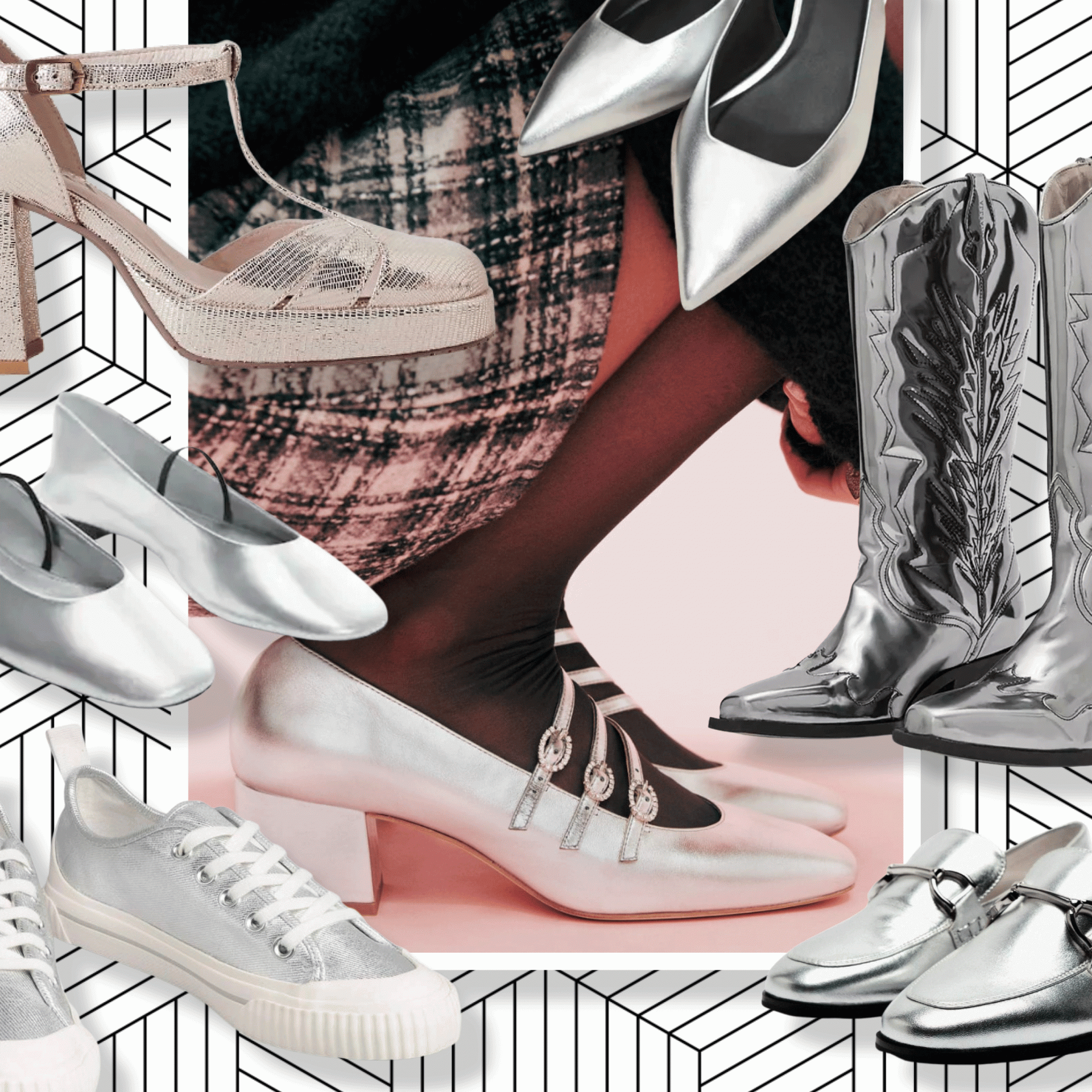 11 silver shoes from loafers to cowboy boots